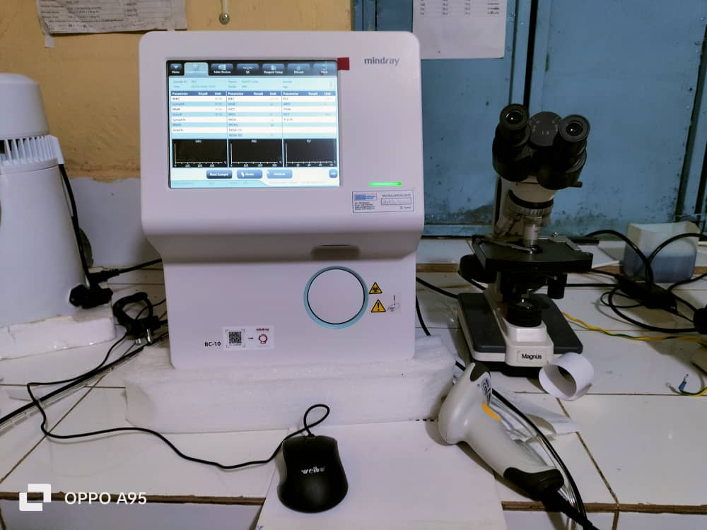 Hematology analyzer in action